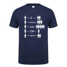 Camiseta divertida de algodón para hombres, camisa informal de manga corta con programador de Python, C, Java, OZ-391 2024 - compra barato