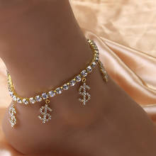 Moda de luxo letra dólar sinal tornozeleiras para mulheres jóias boêmio simples tornozeleira cor ouro corrente tornozelo pulseira na perna 2024 - compre barato