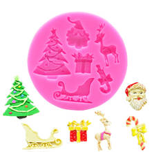 Natal boneco de neve ddeer árvore fondant silicone molde cozinha cozimento chocolate pastelaria doces argila fazendo cupcake decoração ferramentas 2024 - compre barato