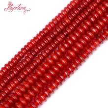 3x6,4x8mm Smooth Red Rondelle Agates Beads Natural Stone Beads For DIY Necklace Bracelets Jewelry Making Loose 15" Free Shipping 2024 - buy cheap