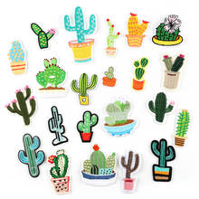 Plant Patches Iron on Patches for Clothing Stripes Cactus Badges Stickers on Clothes for Kids DIY Appliques Embroidered Patches 2024 - buy cheap