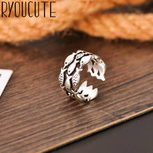 Exaggerated Punk Retro Silver Color Fish Rings for Women Boho Antique Rings Vintage Jewelry 2019 2024 - buy cheap
