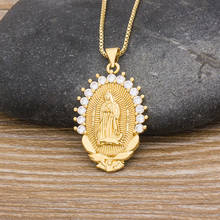 Delicate Fashion Necklace Virgin Mary Cubic Zirconia Pendant Necklaces For Women Men Gold Color Party Jewelry Gift Wholesale 2024 - buy cheap