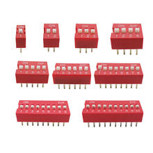 10 pçs/lote corrediça vermelha tipo alternância dip switch módulo 2.54mm passo 1p 2 3 4 5 6 7 8 10pin posição maneira interruptor de pressão discagem interruptores 2024 - compre barato