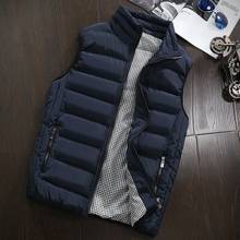 Chaleco de algodón sin mangas para hombre, chaqueta informal de talla grande 5XL, Color sólido, otoño e invierno, novedad de 2021 2024 - compra barato