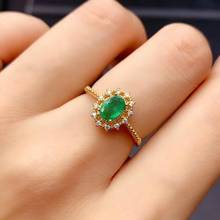 CoLife Jewelry Fashion Silver Engagement Ring 4*6mm Natural Emerald Ring 925 Silver Emerald Jewelry Gift for Girl Friend 2024 - buy cheap