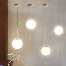 Lámparas colgantes de cristal LED modernas JW, accesorio de luz de hierro geométrico, candelabro de iluminación nórdica para restaurante, lámparas de techo colgantes 2024 - compra barato