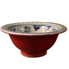 Chinese Old Porcelain Small Bowl With Blue And White And Red Glaze Figure Pattern 2024 - buy cheap