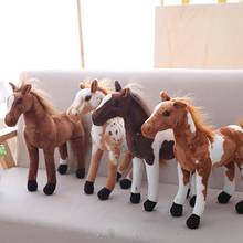 Boneco de pelúcia infantil, animal de pelúcia com simulação 3d de cavalo, boneco de pelúcia estufado para decoração de quarto de crianças 2024 - compre barato