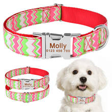 AiruiDog Personalized Dog Collar Fabric ID Name Tag Buckle Custom Engraved Puppy S M L 2024 - buy cheap