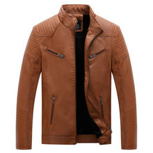 Qsuper jaqueta de couro masculina de primavera e outono, jaqueta corta-vento de pu para motocicleta, casaco masculino com linhas de ombro sólidas, marca de cloro 2024 - compre barato