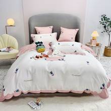 2020 Bedding Sets egyptian cotton pineapple embroidery Bed Linen Duvet Cover Bed Sheet Pillowcase 4pcs bed Sets 2024 - buy cheap