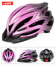 Batfox capacete de bicicleta roxo mtb, ciclismo de montanha e estrada, melhor mulher, capacete mtb com luz traseira e viseira 2024 - compre barato