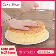1pc linha dupla bolo corte slicer dispositivo de aço inoxidável ajustável bolo decoração molde diy bakeware cozinha cozinhar ferramenta 2024 - compre barato