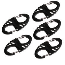 5PCS Plastic Steel Climbing Hook S Type Carabiner Dual Buckle EDC Keychain Tactical Survival Tool Wholesale 2024 - buy cheap