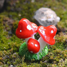 Terrario decoración de figuritas DIY muñeca lindo rojo Mini seta resina artesanías hadas jardín miniaturas adornos de jardín decoración 2024 - compra barato