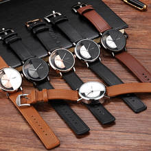 Couple Watch Creative Half Transparent Unisex Watches For Men Women Lovers Minimalist Leather Wristwatch Fashion Quartz Reloj 2024 - buy cheap