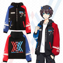 Sudadera con capucha de Anime Darling in the Franxx para hombre, chaqueta de manga larga con cremallera, traje de cosplay de Hiro, color negro, S-XXL 2024 - compra barato