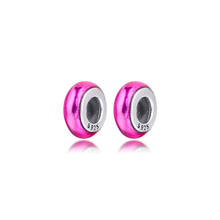 2020 New 925 Sterling Silver My Pink Spacer Charms Fits Original Me Bracelet Small Hole Beads for Jewelry Making Bijoux 1 Pair 2024 - buy cheap