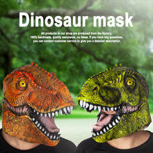 Máscara para cosplay de dinossauro, fantasia de dia das bruxas com suportes para crianças, latex tiranossauro 2024 - compre barato