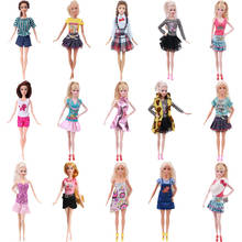 Модная кукольная одежда, Повседневное платье и комплект из двух предметов с брюками, подходит для лета и осени, для маленьких кукол, подарок для девочки 2024 - купить недорого