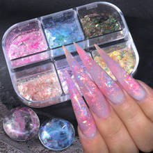 1Box Polarized Opal Powder Chrome Nail Glitter Flakes Iridescent Mermaid Nail Art Paillette Gel Polish Manicure Decorations LAOB 2024 - купить недорого
