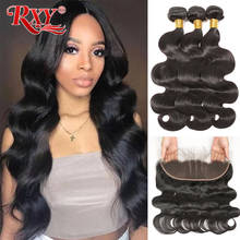 RXY Body Wave Bundles With Closure Pre-plucked Brazilian Human Hair Weave With Frontal 13*4 Ear to Ear 100% Remy Hair Extension 2024 - buy cheap