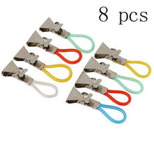 8Pcs Clothes Pegs Stainless Steel Clothespins Colorful Laundry Tea Towel Hanging Clips Loops Towel Clips 2024 - buy cheap