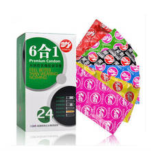Lote de 6 tipos en 1 de 24 unids/lote de condones estimulantes del punto G con hilo de látex Natural para productos sexuales anticonceptivos seguros 2024 - compra barato
