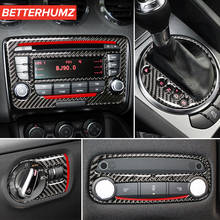 BETTERHUMZ For Audi TT 2008-2014 Carbon Fiber Interior Trim Accessories Car Gear Shift Panel Decal Sticker Headlight Panel Cover 2024 - buy cheap