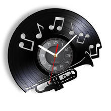 Jazz Saxophone Musical Instruments Vinyl Record Wall Clock Sax Player Interior Rock and Roll Studio Decorative Musician's Gift 2024 - buy cheap