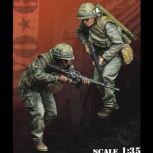 1/35 United States Marine Corps, Around The Corner (3), Resin Model Soldier GK, WWII, Unassembled and unpainted kit 2024 - buy cheap