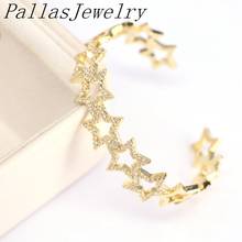 3Pcs Trendy Gold Filled CZ Micro Pave Star Bracelets, Pave Cubic Zirconia Bracelet Bangle, Fashion Jewlery 2024 - buy cheap