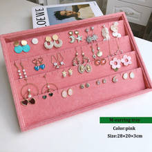 Caixa organizadora de mostruário de joias, 28x20x3cm, com bandeja, para colar, brincos e suporte 2024 - compre barato