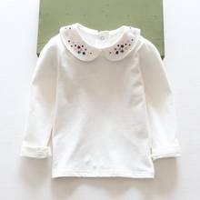 Blusa infantil bordada para outono e inverno, camiseta de manga comprida para meninas, roupas infantis jw4192 2024 - compre barato