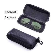 Caja de protección para gafas de sol unisex, estuche rígido con cremallera rectangular, a la moda, color negro, 5 unidades 2024 - compra barato