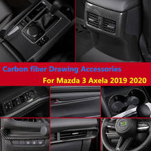 Car Interior Carbon Fiber Grain ABS Material Decroation Cover Trim for Mazda 3 Axela Accessories 2019 2020 2024 - buy cheap