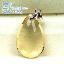 Genuine Natural Yellow Citrine Pendant Jewelry For Woman Man Gift Silver Clear Quartz Crystal Beads Water Drop Gemstone AAAAA 2024 - buy cheap