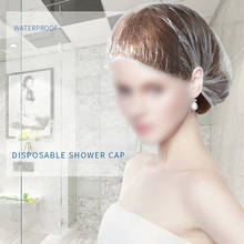 100 Pcs Disposable Plastic Shower Cap Waterproof Transparent Color Shower Cap Hotel For Travel Home Once Bathroom Products