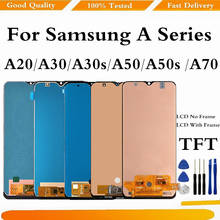 ЖК-дисплей TFT для Samsung A20 A205 A30, ЖК-дисплей с сенсорным экраном и дигитайзером в сборе для Samsung A50, A50s, A70, экран A30s с рамкой 2024 - купить недорого