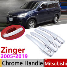 for Mitsubishi Zinger CMC 2005~2019 Chrome Door Handle Cover Car Accessories Stickers Trim Set 2007 2009 2011 2013 2015 2017 2024 - buy cheap
