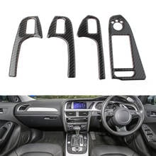 4pcs Carbon Fiber ABS Car Interior Door Cover Armrest Trim Decoration For Audi A4 B8 2008 2009 2010 2011 2012 2013 2014 2015 RHD 2024 - buy cheap