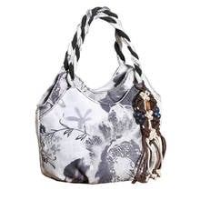 Hot vintage string appliques women traveller handbags!Nice flroal prints lady small day clutches Versatile Canvas small Holder 2024 - buy cheap