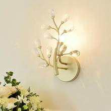 Lámpara Led de pared de cristal antiguo para pasillo, candelabro de pared de interior, de hierro forjado, para porche, dormitorio Nórdico 2024 - compra barato