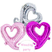 Balões metalizados de alumínio para festa, 2 pçs, 18 polegadas, em formato de coração, flor, globos, para casamento, aniversário, festa, dia dos namorados, decoração 2024 - compre barato