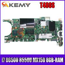 For Lenovo Thinkpad T480S laptop motherboard NM-B471 with CPU i7 8650U 8550U MX150 GPU 8GB-RAM tested 100% working Mainboard 2024 - buy cheap