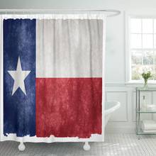 Red Star Grungy Flag of Texas on Vintage Blue Shower Curtain Waterproof Fabric 72 x 72 Inches Set with Hooks 2024 - buy cheap