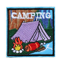Factory Custom embroidered Patches CAMPING TRAVAL HIKING  iron on patch can be customized no MOQ 2024 - buy cheap