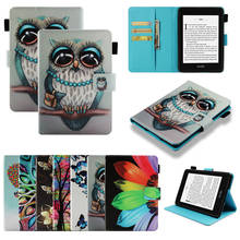 Printing Case For new Kindle Paperwhite 4 2018 PU Leather Wallet Stand Flip Funda for kndle Paperwhite 4 Cover with Card Slots 2024 - buy cheap