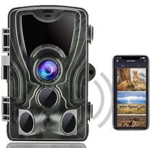 App bluetooth mostrar ao vivo wifi câmera trilha câmeras de caça wifi801plus 36mp 2.7k vídeo visão noturna ip66 wildlife vigilância 2024 - compre barato